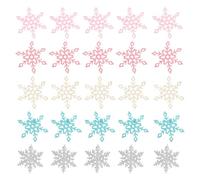 Hemobllo 50pcs Small DIY Hair Pin Material Glitter Snowflake Pieces Mixed Colors for Crafting Hair Accessory Decoration Random Color