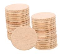 Hemobllo 50pcs Unfinished Beech Wood Round Discs DIY Blank Cutouts for Graffiti Crafting Natural Wood Slices for Home Decor Party Decorations and Art Projects