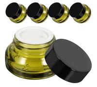 Hemobllo 5pcs 15g Olive Green Travel Cream Jars with Lids, Small Refillable Cosmetic Containers for Body Butter and Makeup, Portable Tiny Jars Suitable for Travel and Daily Use Random Color