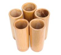 Hemobllo 5pcs Bamboo Cupping Therapy Cups Set for Household Use with Good Penetrating Effect and Vacuum Suction, for Home Relaxation and Muscle Activation