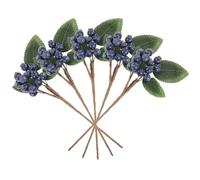 Hemobllo 5pcs Blueberry Artificial Berry Stems 18cm Lifelike Faux Branches for DIY Crafters, Bridal Parties and Xmas Tree Decorations
