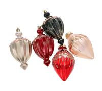 Hemobllo 5pcs Christmas Tree Decorations Water Drop and Spiral Shaped Ornaments in Festive Colors Easy to Hang Stylish Holiday Hanging Decorations for Xmas Tree