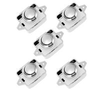 Hemobllo 5pcs Chrome Push Button Cabinet Door Catch Lock for Motorhome Camper Caravan Rv, Keyless Boat Drawer Latch Lock Suitable for Cupboard Doors and Furniture
