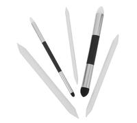 Hemobllo 5pcs Double-Headed Sketching Blending Stumps Set with Large Small Silver Tortillions and 3 Washable Paper Sponge Brushes for Detailed Shadow Correction and Reusable Drawing Tools