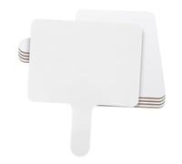 Hemobllo 5pcs Handheld Whiteboard Paddles Dry Erase Board, 10x8 Inch Double Sided Wooden Reusable Writing Surface Handle, for Students, Teachers, Meetings and Auction Events