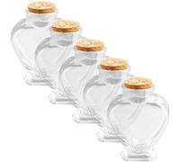 Hemobllo 5pcs Laboratory Sample Container Small Seal Bottles Heart Shape Glass Jars 160ml Capacity Can Hold Leaves Soil Travel Sweet Memories