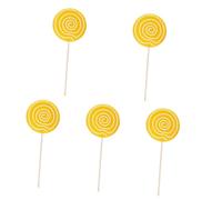 Hemobllo 5pcs Lollipop Simulation Model Yellow Realistic Photography Props for Boy Girl for Party Decoration and Holiday Celebrations Durable and Eye-catching Candy Ornaments for Memorable