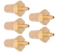 Hemobllo 5pcs M5 Universal Brass Fog Machine Filter Nozzle with Copper Oil Tube Muffler Silencer, Pneumatic Air Noise Reducer for Stage Fog Machine Accessories