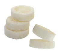 Hemobllo 5pcs Natural Loofah Soap Pad Tray Set with Chic Soap Base 5-7cm Diameter Loofah Slices Eco-Friendly Bath Accessories for Home Use