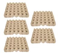 Hemobllo 5pcs Paper Pulp Egg Cartons 30-count Chicken Egg Flats with Compact Design and Not Easy to Deform for Kitchen and Refrigerator Storage