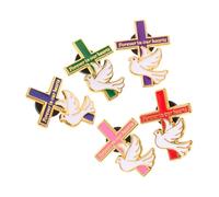 Hemobllo 5pcs Peace Dove and Cross Lapel Pins in Alloy, Unique Design Brooch Set for Women, Symbolizing Faith and Harmony, Suitable for Sweaters and Bags, for Weddings and Memorial Pins