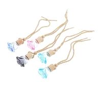 Hemobllo 5pcs Portable Hanging Refillable Perfume Bottles with Gold Thread Rose Design, DIY Fragrance Oil Holder Pendant for Car and Home Decoration Random Color