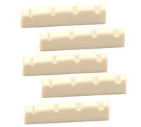 Hemobllo 5pcs Slotted Flat Bottom Four-string Nut for Electric Acoustic Guitar Replacement Guitar String Saddles for Accessories and Strings Adjustments