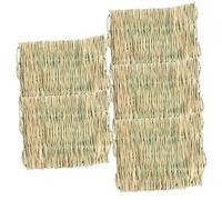Hemobllo 5pcs Small Rabbit Mat Straw Woven Bed Mat Pad Breathable Cooling for Summer Guinea Pig Hamster Bedding Nest Four Seasons