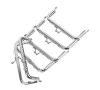 Hemobllo 5pcs Square Silver Purse Frame with Polished Surface and Decorative Beads Clutch Frame for Handbag and Wallet DIY Craft Resistant Bag Making Accessories