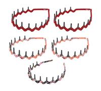 Hemobllo 5pcs Unisex Toothed Headbands Plastic Teeth Comb Hair Bands Wavy Leopard Print Hair Hoops Non-slip Accessories for Women Men Color Assorted style