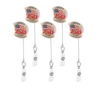 Hemobllo 5pcs US 250th Anniversary Badge Reel Smooth Extension and Retraction, Reinforced Alligator Clip, Patriotic Design for Nurses and Students at Patriotic Party Favour Use