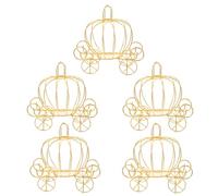 Hemobllo 5pcs Vintage Iron Pumpkin Carriage Candy Box in Golden Colour, Reusable Metal Tin with Smooth Surface, for Wedding Celebrations and Party Favors to Hold Sweets and Chocolate