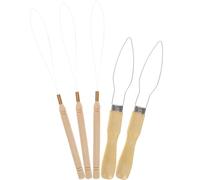 Hemobllo 5pcs Wooden Handle Bead Threader Set for DIY Bead Crafts with Long Needles Portable Threading Tools Suitable for Embroidery and Jewelry Making