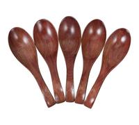 Hemobllo 5Pcs Wooden Serving Spoons Japanese Style Long Handle Soup Ladle for Cooking and Dining