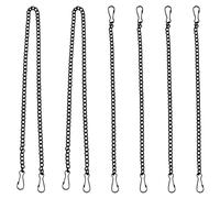 Hemobllo 6 Pack Black Hanging Chains for Garden Plant Pots & Bird Feeders - 50cm (20 Inch) Metal Replacement Chain with Clips - Heavy Duty Outdoor Extension Hangers for Lanterns, Signs & Wind Chimes