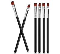 Hemobllo 6 Pcs Eyebrow Brush Set with 3 Angled and 3 Flat Realistic Brow Shaper Brushes for Precise Eye Makeup and Eyeliner Application, Professional Makeup Tools for Eyebrow Grooming