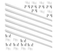 Hemobllo 6 Pcs U Shape LED Strip Light Channels Aluminum Alloy with Frosted Diffuser End Caps and Mounting Clips Enhanced Light Diffusion Easy Installation for Residential Shelves