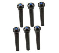 Hemobllo 6 Pieces Black Plastic Guitar Bridge Pins Blue Cat Eye Stone Guitar String Tuning Pegs Set for String Replacement