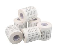 Hemobllo 6 Rolls Toilet Paper with Educational Chinese Classics Design Soft Wood Pulp Tissue for Home Office Travel Portable and Skin Friendly Decorative Paper Towels