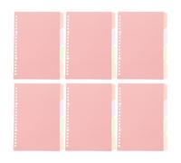 Hemobllo 6 Sets A5 Pastel Plastic Binder Dividers with Tabs Loose Leaf Folder Dividers for Subject Sorting for Office School and Home Filing Organization