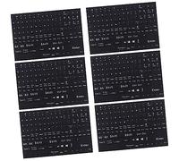 Hemobllo 6 Sheets Desktop Keyboard Stickers for Laptop Computer English Lettering Stickers for Notebook for Office and Home Use