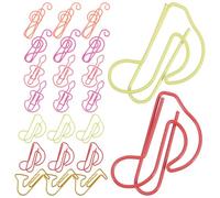 Hemobllo 60pcs Colorful Music Note Paper Clips Metal Fun Paper Clamp for Office and School Document Organization Large Student Clips Pastel Colors Color Assorted Style