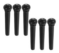 Hemobllo 6pcs Acoustic Guitar Bridge Pins Set with String Pegs Black Replacement Parts for Guitar Bridge Accessories Suitable for String Pin Fixing and Tuning