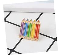 Hemobllo 6Pcs Alloy Mini Pencil Brooch Colorful Cartoon Lapel Pins for Clothing Durable Stylish Alloy Pins with Fine Workmanship Decorative Accessories for Daily Dress