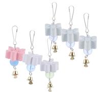 Hemobllo 6pcs Bird Grinding Stone Bells for Parrots and Birds, Natural Mineral Rock Chewing for Exercise and Reducing Loneliness, Metal Beads Included
