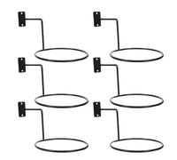 Hemobllo 6pcs Black Metal Hat Holder for Wall Mount, 14cm Hoop Baseball Cap Organizer Rack, Wall-Mounted Hat Display Stand for Helmets, Scarves, Coats, and Wigs, Space-Saving Storage