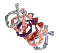 Hemobllo 6pcs Bow Wire Headband with Flexible Bow Design and Polka Dot Pattern, Metal Cloth Hair Bands that Fit Most Head Sizes for Daily Look and Party Dress, Elegant and Random Color