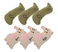 Hemobllo 6pcs Catnip Plush Chew for Indoor Cats - Interactive Snake and Kangaroo Shapes - Kitten Biting for Dental Exercise and Teething Play