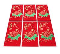 Hemobllo 6pcs Chinese New Year Red Envelopes Spring Festival Lucky Money Bags with Blessing Text 2024 Zodiac Red Packet Paper Envelopes for Lunar Year Celebration