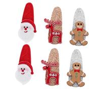 Hemobllo 6pcs Christmas Hair Clips for Women and Small Glitter Holiday Hair Accessories with Santa Claus Reindeer and Gingerbread Designs Lightweight Festive Hairpins for Xmas Parties and