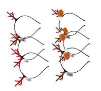 Hemobllo 6pcs Christmas LED Antler Headband Sequin Xmas Headdress for Party Reindeer Ears Headband Assorted style