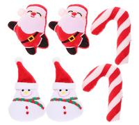Hemobllo 6pcs Christmas Themed Catnip Cat Interactive Keep Kitten Healthy and Active Plush 4.13x2.16x1.02in Snowman Shape Christmas Kitten Cat for Indoor