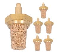 Hemobllo 6pcs Copper Fog Machine Nozzle and Filter for Noise Reduction with Brass Air Muffler, Compatible with Fog Machines and Air Compressors, for Different Stage Setups and Event Venues