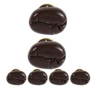 Hemobllo 6pcs Cute Coffee Bean Brooch Pin for Women, Resin Material with Secure Pin Structure, Realistic Design, for Social Occasions and Work Accessories