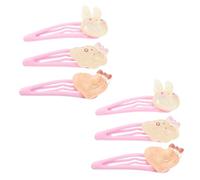 Hemobllo 6pcs Cute Pink Heart Cloud Rabbit Hair Clips for Metal Snap Barrettes Secure Stray Hairs Adorable Accessories for Valentine's Day