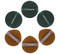 Hemobllo 6pcs Dual-sided Ultra-soft Cushion Makeup Applicator Set for Face and Body, Dry and Wet Use Loose Powder Cosmetic Pads, Includes 3 Egg Tart + 3 Pineapple Tart Style Pads