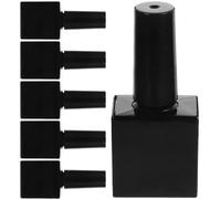 Hemobllo 6pcs Empty Refillable Glass Gel Polish Bottles for Nail Polish Small Black Armor Bottle for DIY Nail Art