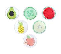 Hemobllo 6pcs Fruit-shaped Eye Cooling Patches Pvc Gel Ice Packs for Eye Fatigue Relief and Pressure Soothing Multi-flavor Set Including Melon Green Fruit Avocado Pineapple and Peach