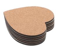 Hemobllo 6pcs Heart Shape Cork Coaster, Cork Cup Pad Set, Khaki, Heat Insulation, Prevents Drink Marks, 2 Use for Coffee Shops and Restaurants