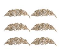 Hemobllo 6pcs Hot Fix Rhinestone Leaf Applique Patches with Plastic Resin Material for Jackets and Leather, Versatile Application for DIY and Decoration